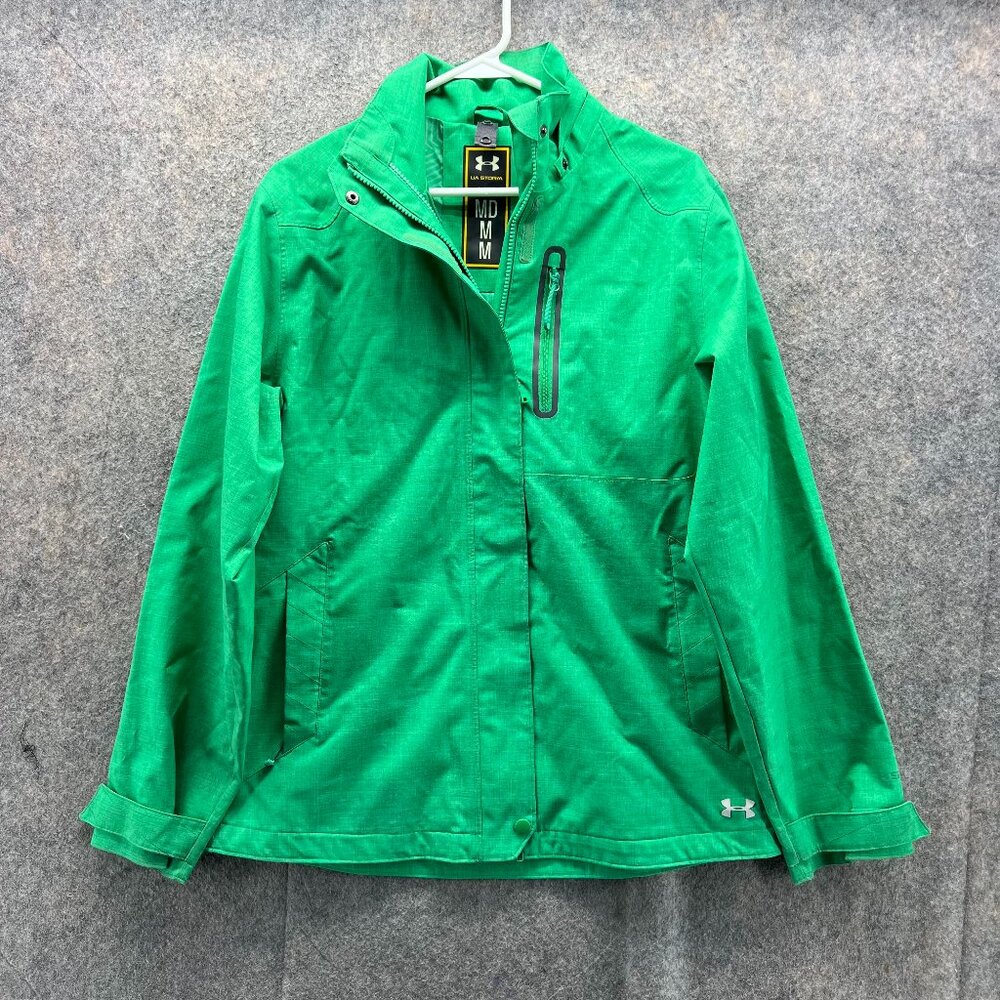Under Armour Jacket Women Medium Green Infrared Snowboarding UA Storm Full Zip